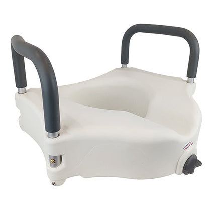 Blue Jay 5 Inch Raised Toilet Seat with Padded Arms and Secure Lock - Standard & Elongated Toilets