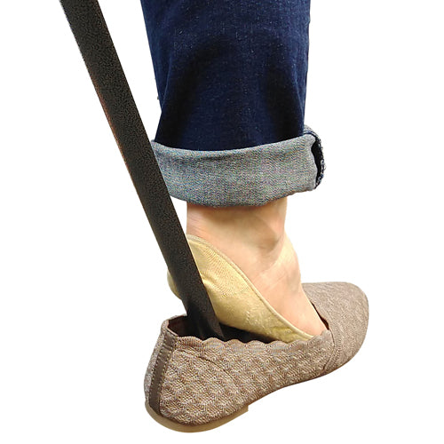 30" Metal Shoehorn - Long Handled Steel Shoe Horn for Seniors - Easy On Shoe Helper