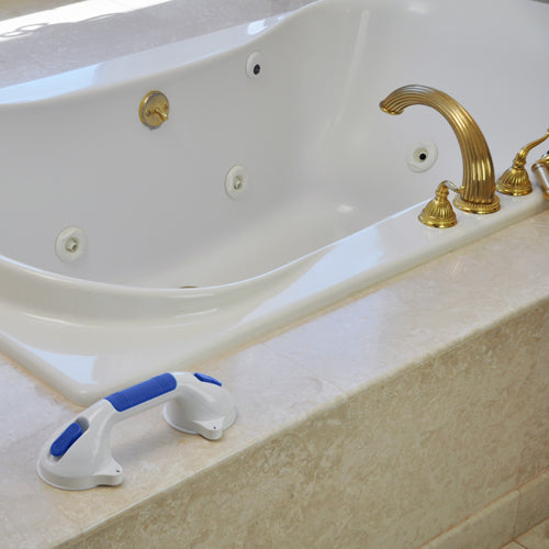 Suction Grab Bar 11.5" Long - Non-Adjustable, Tool-Free Bathroom Balance Assist