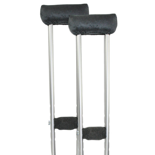 Soft n' Plush Crutch Pads and Hand Grips Set - Gray, Universal Fit