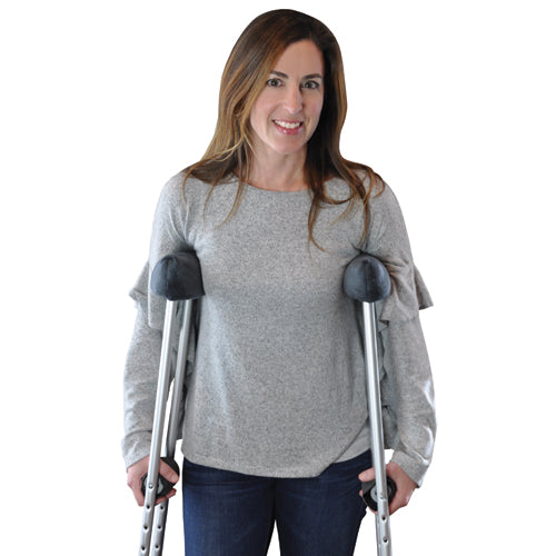 Soft n' Plush Crutch Pads and Hand Grips Set - Gray, Universal Fit