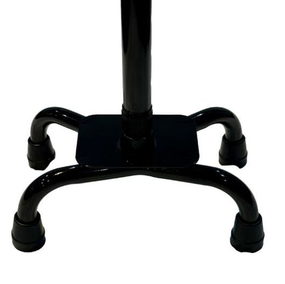 Blue Jay Brand Quad Cane - Small Base, Black, Lightweight Aluminum, 300 lb Capacity