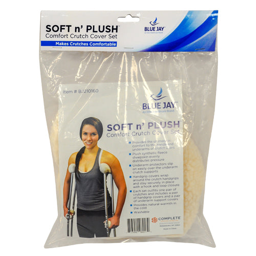 Soft n' Plush Fleece Crutch Covers Set - Hand & Underarm Comfort Pads