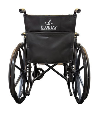K2 18" Wheelchair with Elevating Leg Rests, Adjustable Seat Height, and Durable Steel Frame