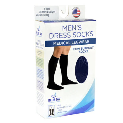 Men's 20-30 mmHg Compression Socks for Varicose Veins - Navy, Medium