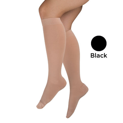 Firm Compression Stockings 20-30 mmHg Below Knee Closed Toe - Black, Medium