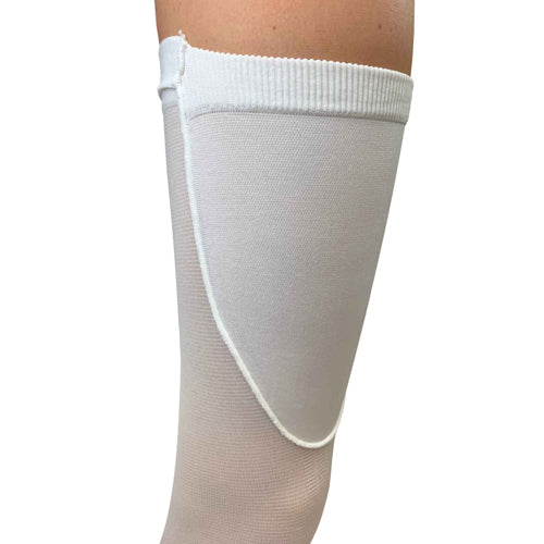 Anti-Embolism Stockings Large/Regular 15-20mmHg Thigh High Inspection Toe, Silicone Top, White
