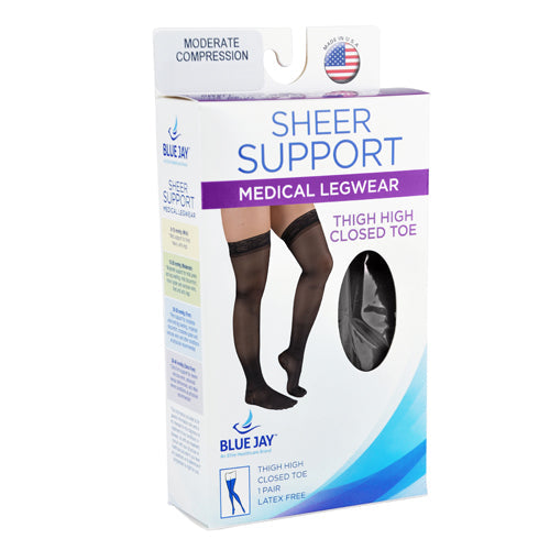 Firm 20-30 mmHg Thigh High Compression Stockings - X-Large Stay-Up Top
