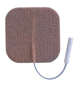 Electrotherapy Electrodes - 2" Square Foam Pigtail, Latex-Free, High Conductivity, Pk/4