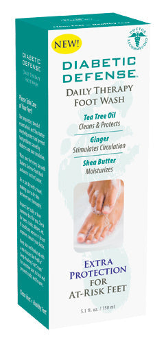 Diabetic Foot Wash with Tea Tree Oil, Shea Butter & Ginger - Daily Therapy to Prevent Infections - 5.1 oz Bottle