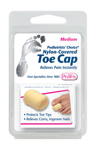 Nylon Covered Foam Toe Cap - Corn, Blister & Ingrown Nail Relief - Medium (Each)