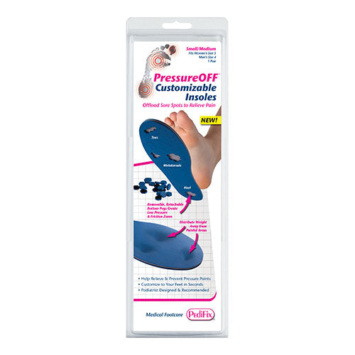 PressureOFF Customizable Sys7 Insole Retach Pegs - Med Left - Plantar Relief - Women's 10/Men's 9