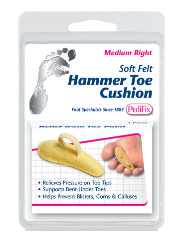 Pedifix Hammer Toe Cushion, Small Right - Felt Pad for Corns, Calluses Relief - Women's Size 4-7