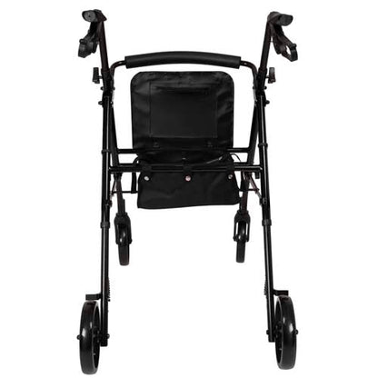 ProBasics Deluxe Aluminum Rollator, Height Adjustable, Padded Seat, 300 lb Capacity, Black