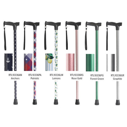 Comfort Grip Patriotic USA Aluminum Cane - Adjustable Walking Stick for Men & Women, 300 lbs Capacity