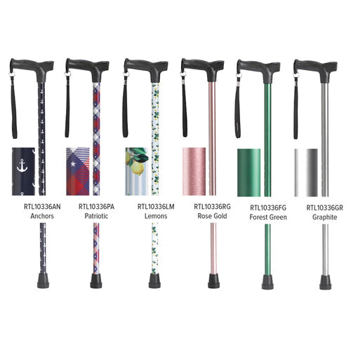 Rose Gold Comfort Grip Aluminum Cane - Adjustable Height, 300 lbs Capacity