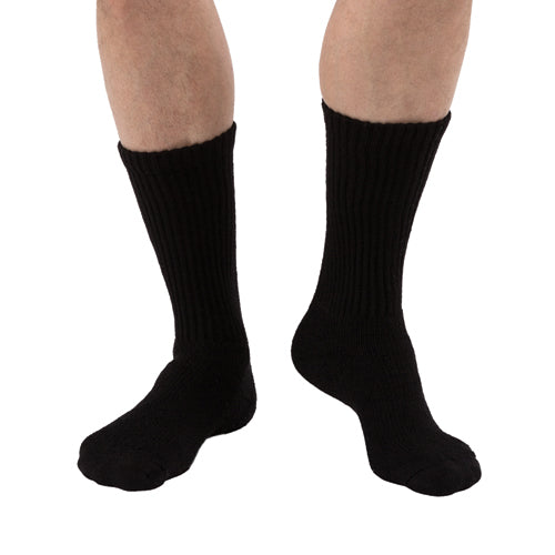 Sensifoot Diabetic Crew Socks Black Medium: Mild Compression, Moisture-Wicking, Antimicrobial