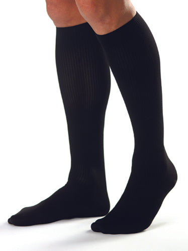 Jobst for Men 30-40 mmHg Knee High Compression Socks - Black, Large (Pair)