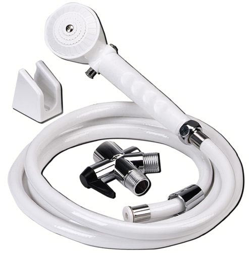 Handheld Shower Head with On/Off Switch, Diverter Valve, and 80-Inch Hose
