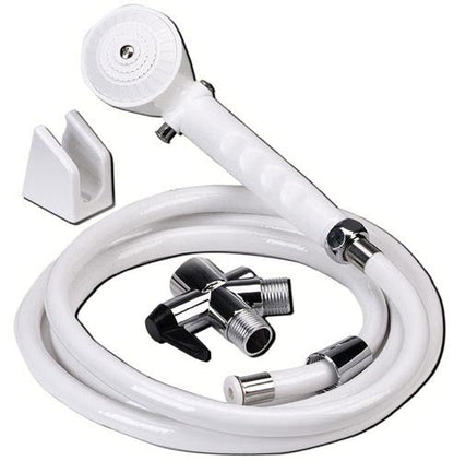Handheld Shower Head with On/Off Switch, Diverter Valve, and 80-Inch Hose