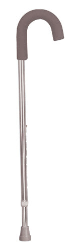 Adjustable Aluminum Cane with Comfort Grip - Silver, 300 lb Capacity
