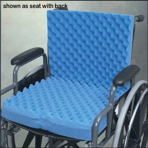 Eggcrate Wheelchair Cushion with Back - 18x32x3 - High Density Foam for Pressure Relief