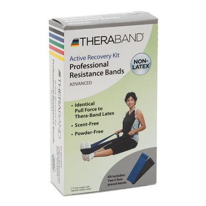 TheraBand Resistance Band Set - 5 ft Blue & Black - Heavy Exercise & Physical Therapy