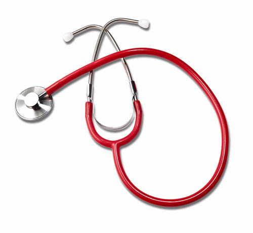 Red Nurse Stethoscope - Lightweight Aluminum, Chrome Binaural