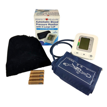 Automatic Blood Pressure Monitor with Extra Large Cuff, 4 AA Batteries, Wide Arm Fit