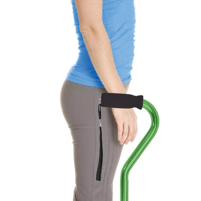 Blue Jay Green Offset Cane with Foam Handle - Adjustable, Lightweight, 300 lbs Capacity