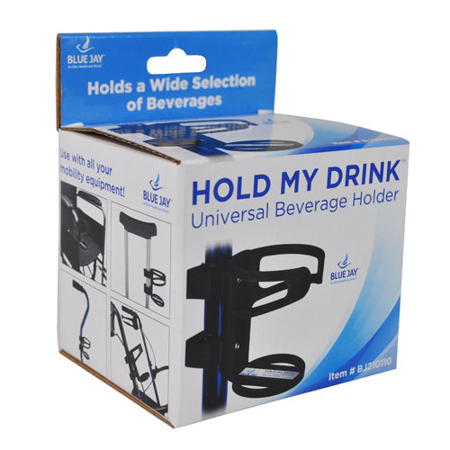 Hold My Drink Universal Cup Holder for Rollators, Wheelchairs, Walkers - BlueJay Brand