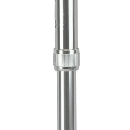 Cane - Soft Foam Offset Handle, Adjustable Height, Blue Jay Silver with Strap