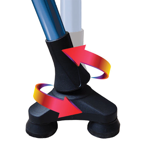 Blue Jay Blue Offset Cane with Comfort Foam Handle, Adjustable Aluminum Walking Stick