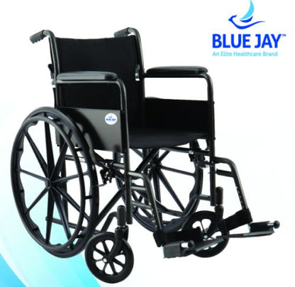 ROLL WITH ME 18" Wheelchair - Fixed Arms, Swing-Away Footrests - Standard K1 Model