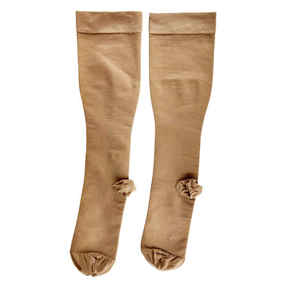 Firm Compression Stockings 20-30 mmHg Closed Toe - 3X Beige Below Knee