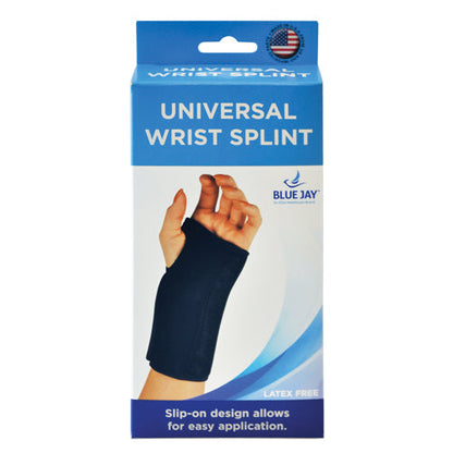 Blue Jay Black Universal Wrist Splint - Adjustable, Comfortable Support for Right or Left Hand