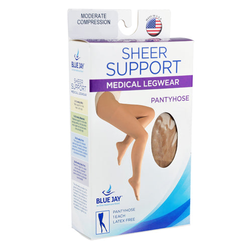 Ladies' Sheer Firm Support Pantyhose 20-30 mmHg Beige - Medium Compression Stockings