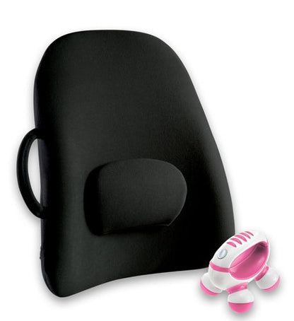 ObusForme Lowback Cushion and Mini Massager Combo Set - Back & Lumbar Support