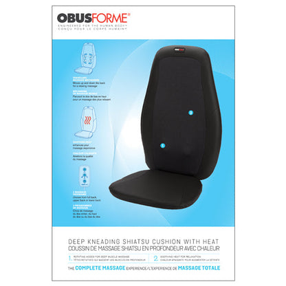 Shiatsu Back Massager with Heat - Deep Kneading Lumbar Support Cushion