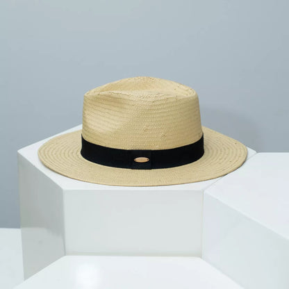 Straw Boater Hat with Ribbon