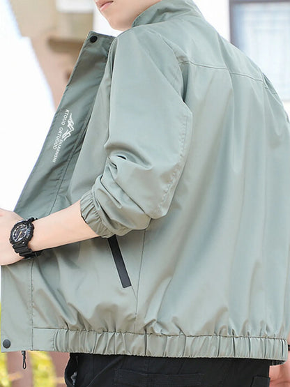 Men's Plus Size Zip Up Long Sleeve Jacket