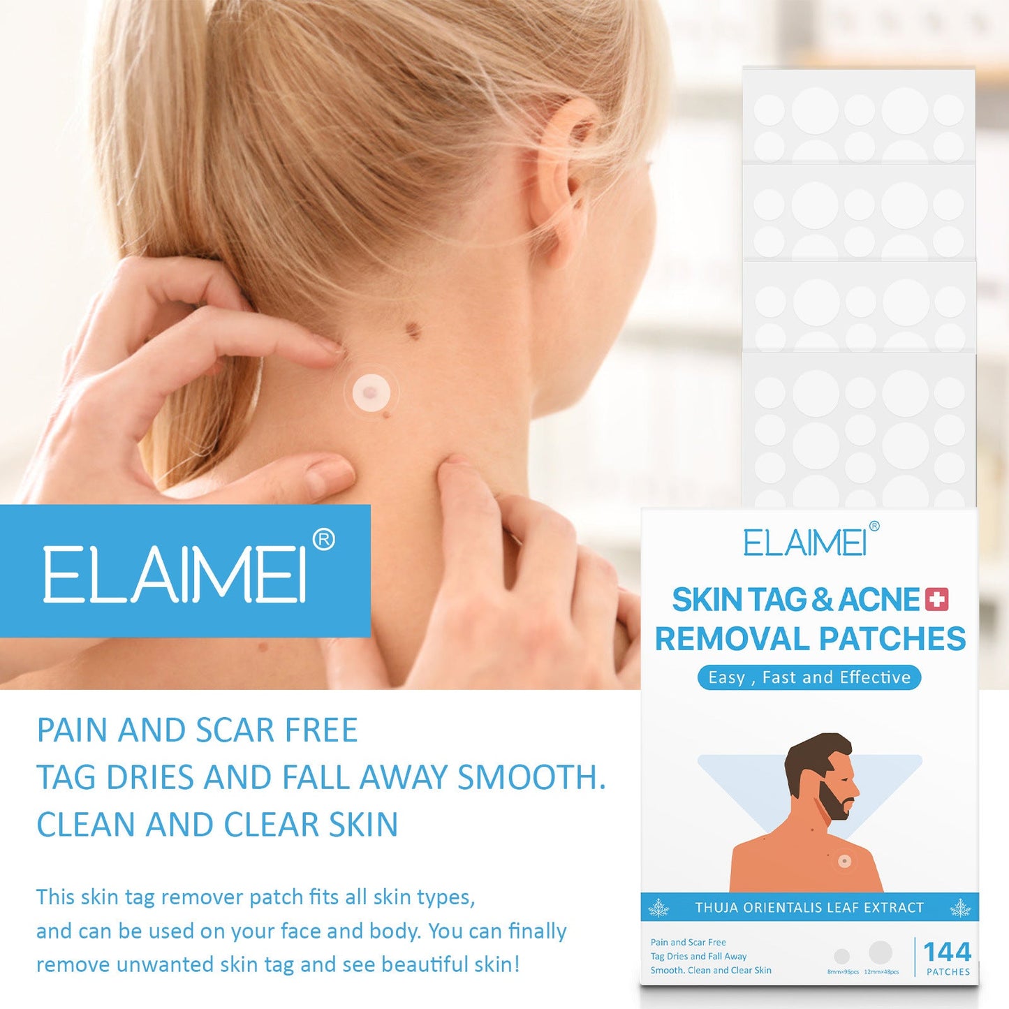 New Skin Tag Remover Patches Skin Tag Remover Pads Covers Conceals Skin Tags Mole Wart Removal Patches Fast Deliver