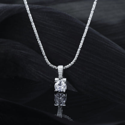 925 Sterling Silver Zircon Pendant Necklace
