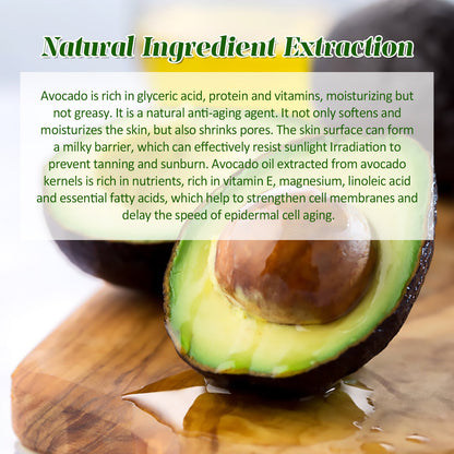Jaysuing Avocado Serum, Brightening Facial Tone, Lightening Fine Lines, Moisturizing Skin Essence