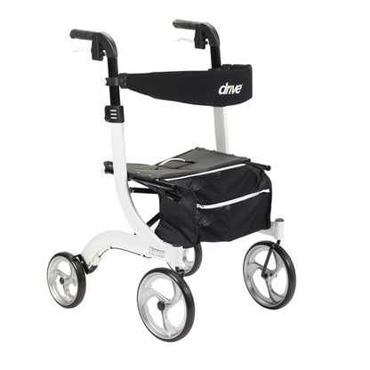 Nitro Euro-Style Rollator Walker, Black, 10" Casters, Foldable, with Storage Bag