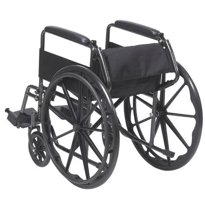Wheelchair, 18", Fixed Arms, Swing-Away Footrests, 250 lb Capacity