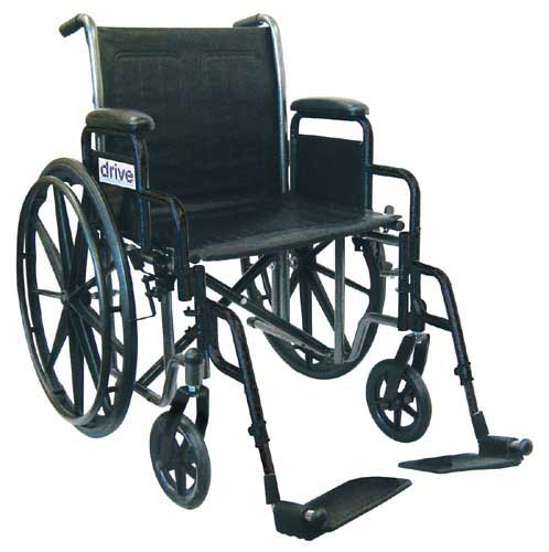 Wheelchair 16" Detachable Desk Arms, Swing-Away Footrests, Dual Axle - Silver Vein