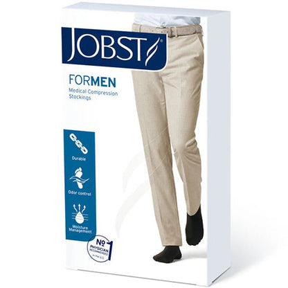 Jobst for Men 20-30 mmHg Knee High Compression Socks - Black, Closed Toe, LFC