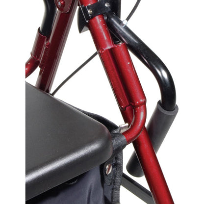 Duet Rollator Transport Chair Combo - Lightweight, Padded Seat, 300 lb Capacity - Black