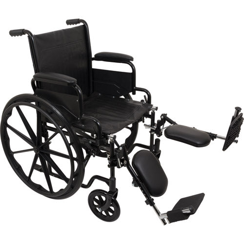 ProBasics K1 Lightweight Wheelchair, 18 x 16 Seat, Flip Back Arms, Elevating Leg Rests
